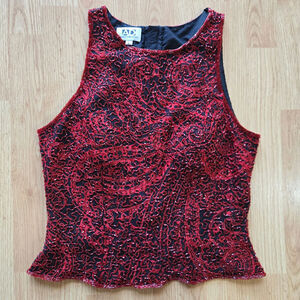 Andretta Donatello Vintage 90s Y2K Silk Beaded Top L Fairy Grunge Whimsigoth